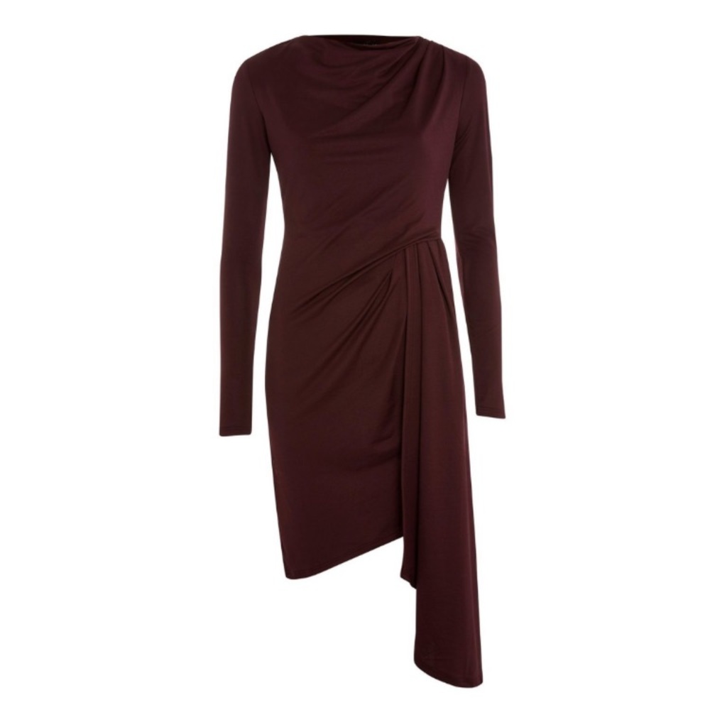 TopShop Asymmetrical Crepe Drape Dress
